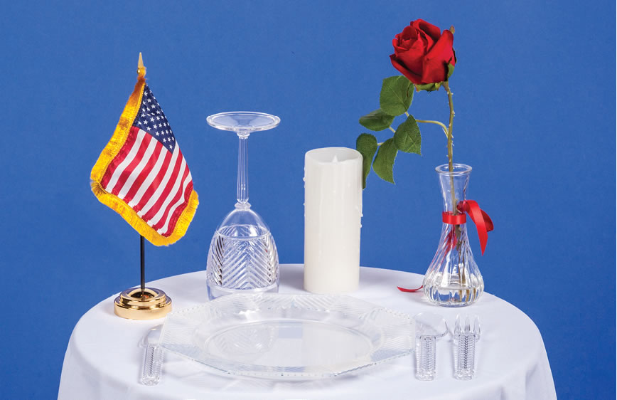 POW-MIA Ceremony Table Kit - American Legion Flag &amp; Emblem