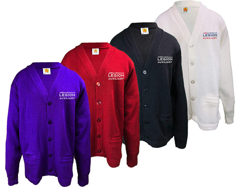 V-Neck Cardigan Sweater (Auxiliary Logo)