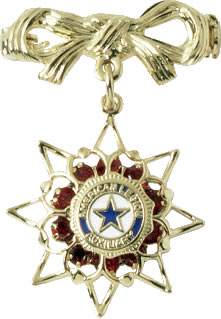 Ruby Star Pin with Auxiliary Emblem