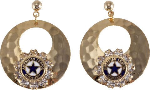 Gold Loop Earrings with Auxiliary Emblem