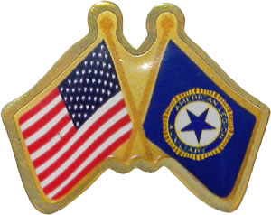 US-Auxiliary Crossed Flags Lapel Tack