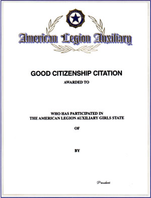 Girls State Good Citizenship Citation