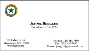 Auxiliary Printed Emblem Business Cards