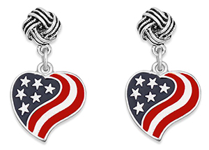 Patriotic Heart Earrings