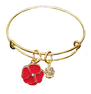 Poppy Charm Bangle Bracelet