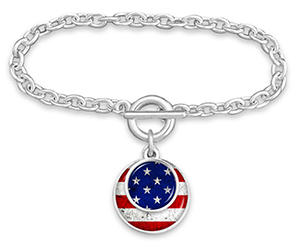 Patriotic Stacked Disk Bracelet