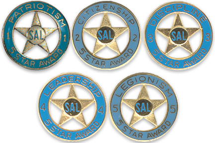 Set of 5 Five Star Award Tacks