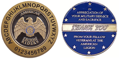 Custom Legion Riders Thank You Coin