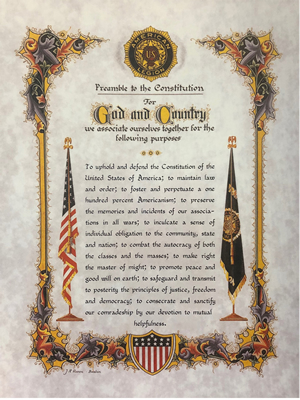 American Legion Preamble Certificate