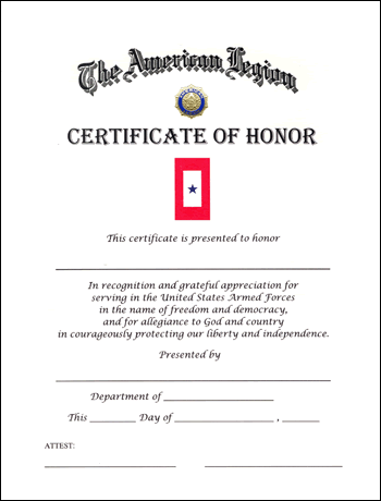 Blue Star Certificate