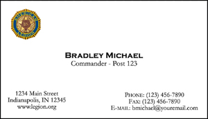 Legion Printed Emblem Business Cards