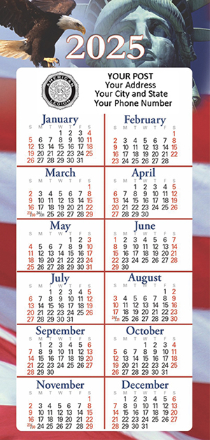 2025 Custom Patriotic Calendar Magnet