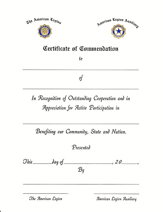 Certificates - American Legion Flag & Emblem