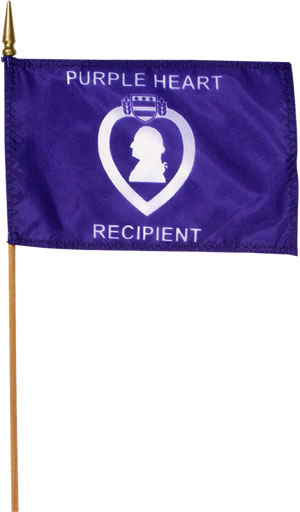 Purple Heart Gravemarker Flags (Dozen)