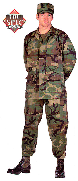 BDU COAT:WOODLAND POLY/COTTON