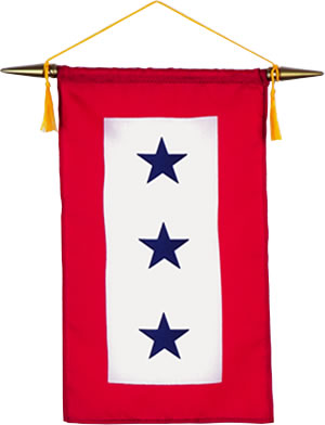 Blue Star Service Banner - Three Stars