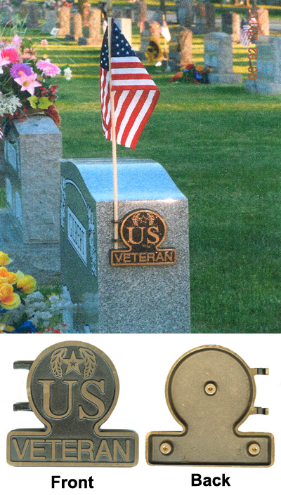 Bronze Flag Holder Us Veteran American Legion Flag And Emblem