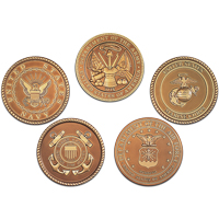 Set of 5 Armed Services Outdoor Wall Emblems