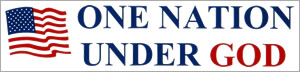 One Nation Under God Removable Bumper Sticker