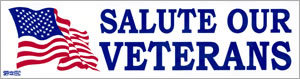 Salute Our Veterans Removable Bumper Sticker