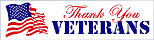 THANK YOU VETERANS Removable Bumper Sticker