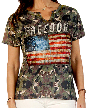 Lady Riders Freedom Camo T-shirt
