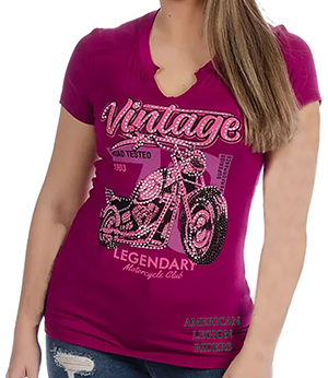 Lady Riders Vintage Bling T-shirt