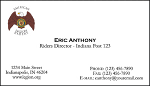 Legion Riders Printed Emblem Business Cards